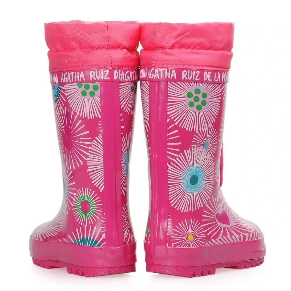 NWT. Agatha Ruiz De La Prada Pink Rainy Boots. Size 13,5. - Picture 2 of 7